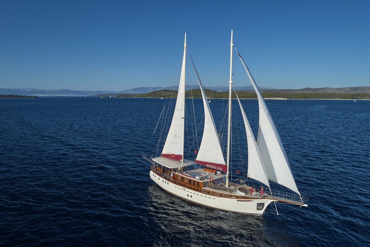 Exterior view of Morning Star, a Custom Made M/S Morning Star yacht at Split, Croatia