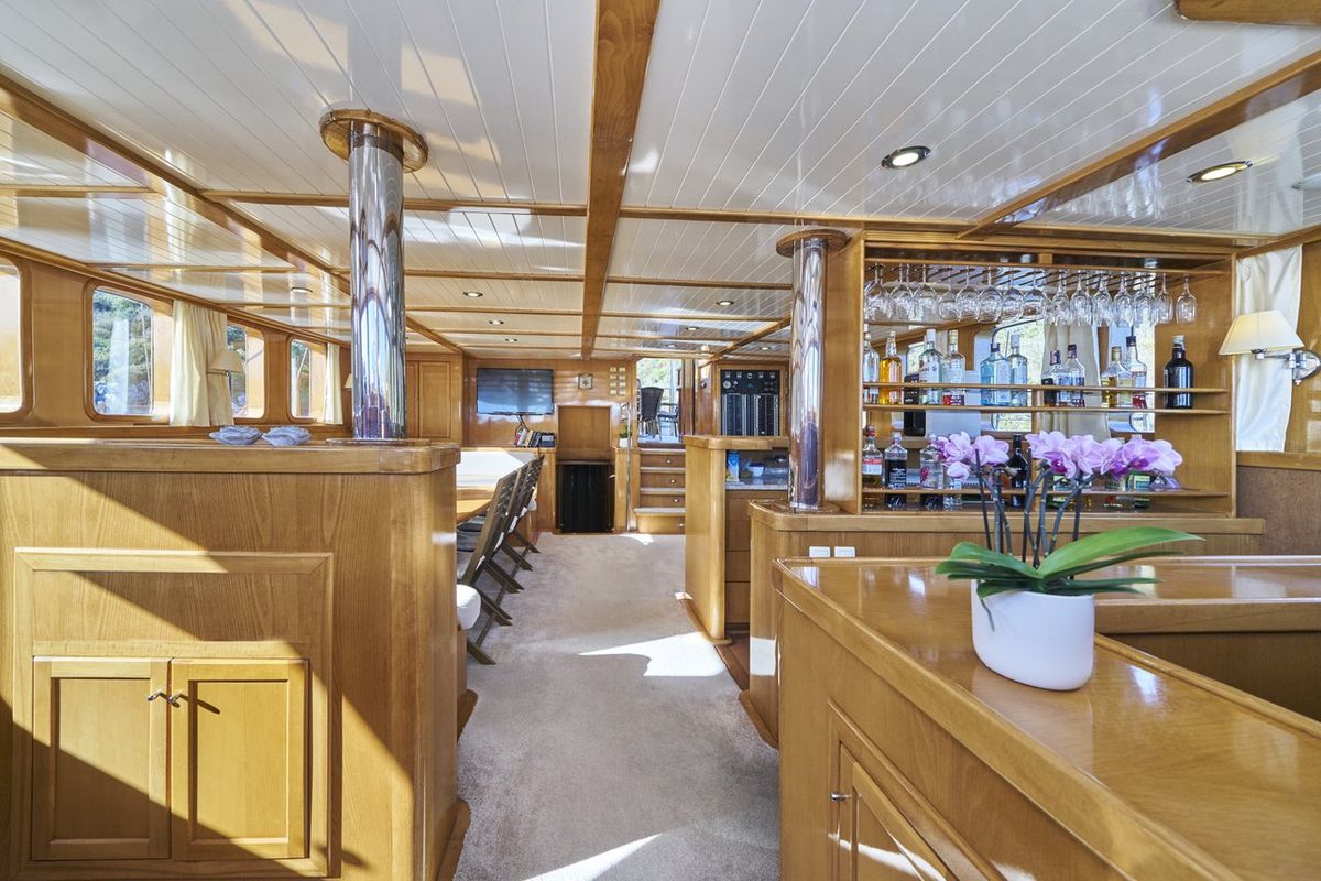 Salon of Morning Star, a Custom Made M/S Morning Star yacht at Split, Croatia