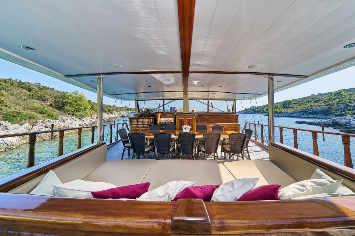Deck of Morning Star, a Custom Made M/S Morning Star yacht at Split, Croatia