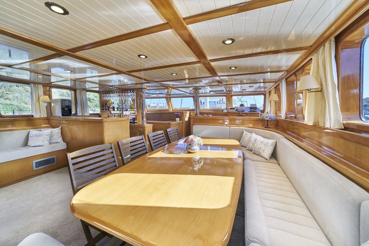 Salon of Morning Star, a Custom Made M/S Morning Star yacht at Split, Croatia
