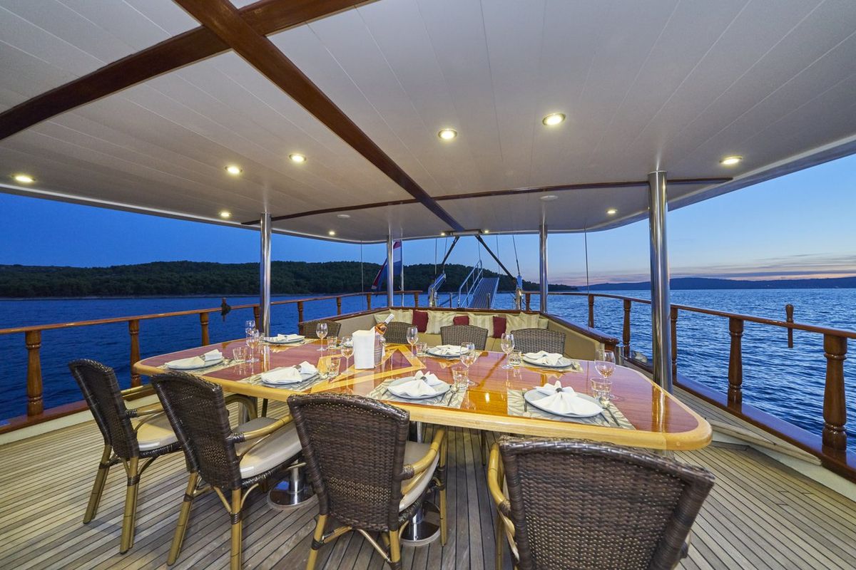 Deck of Morning Star, a Custom Made M/S Morning Star yacht at Split, Croatia