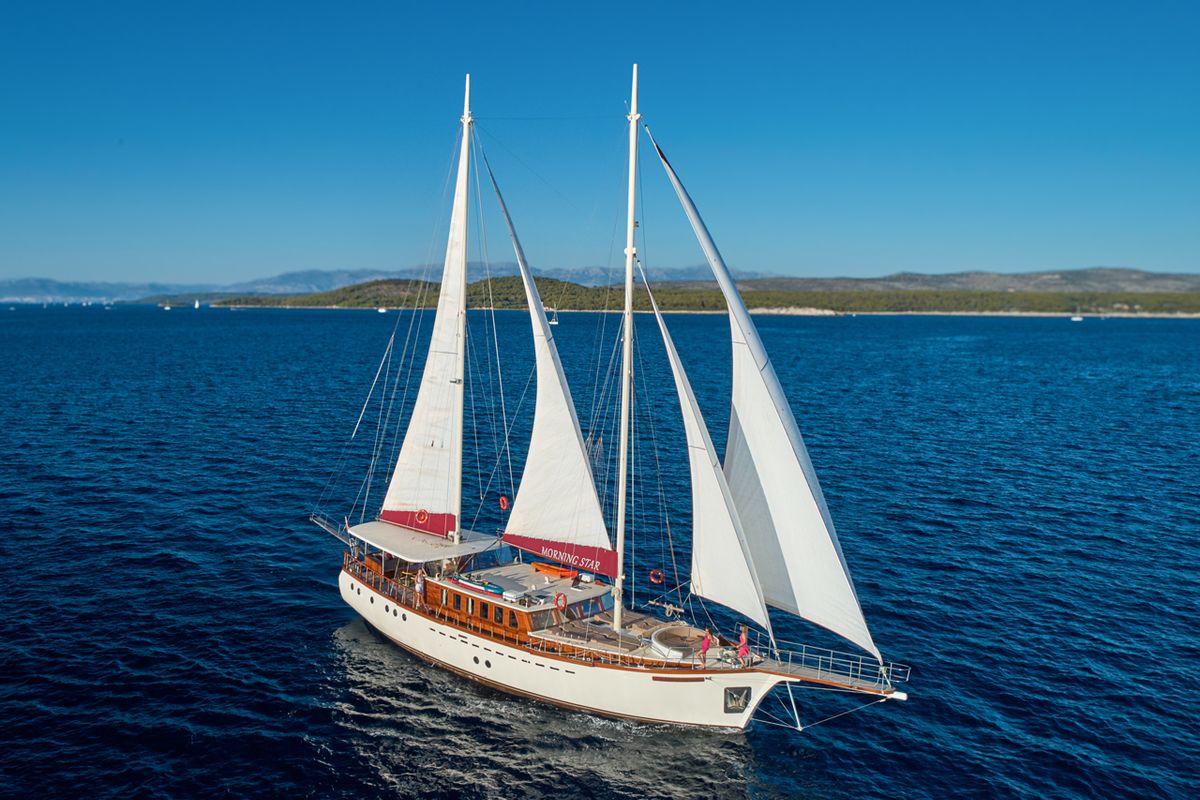 Exterior view of Morning Star, a Custom Made M/S Morning Star yacht at Split, Croatia