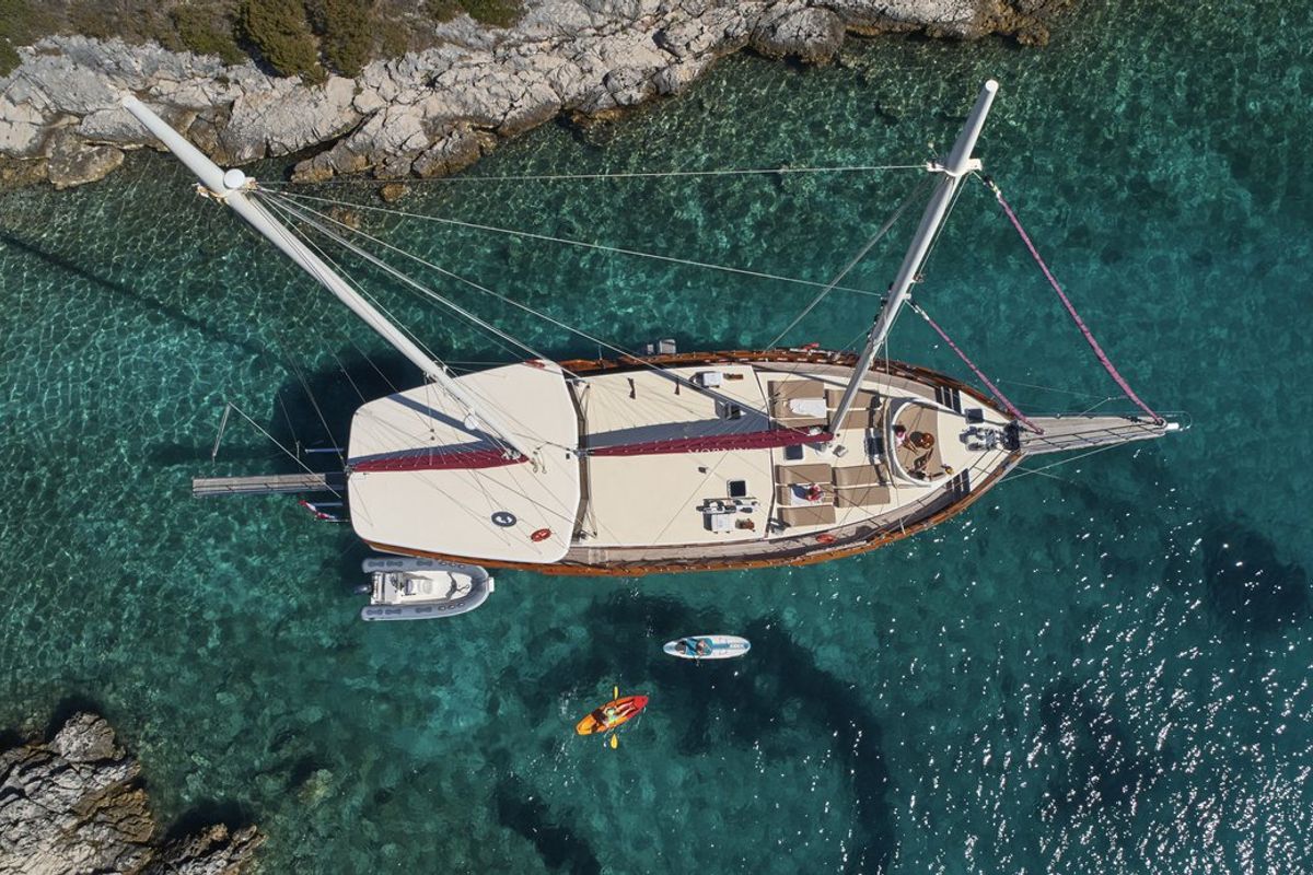Exterior view of Morning Star, a Custom Made M/S Morning Star yacht at Split, Croatia