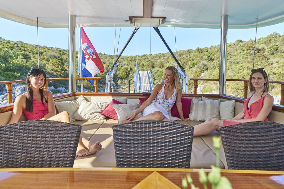Deck of Morning Star, a Custom Made M/S Morning Star yacht at Split, Croatia