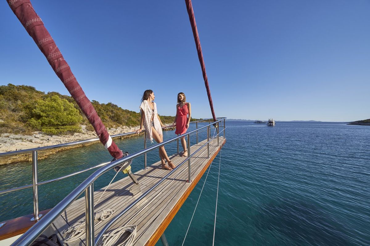 Deck of Morning Star, a Custom Made M/S Morning Star yacht at Split, Croatia