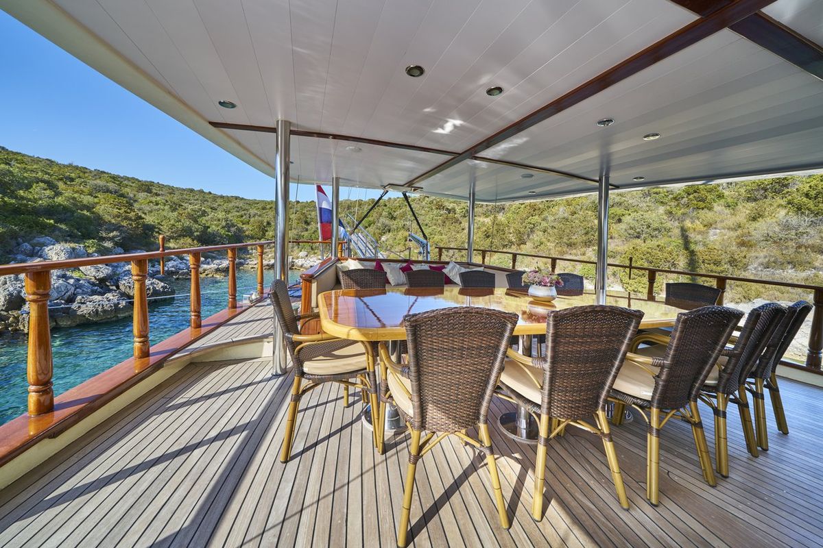 Deck of Morning Star, a Custom Made M/S Morning Star yacht at Split, Croatia