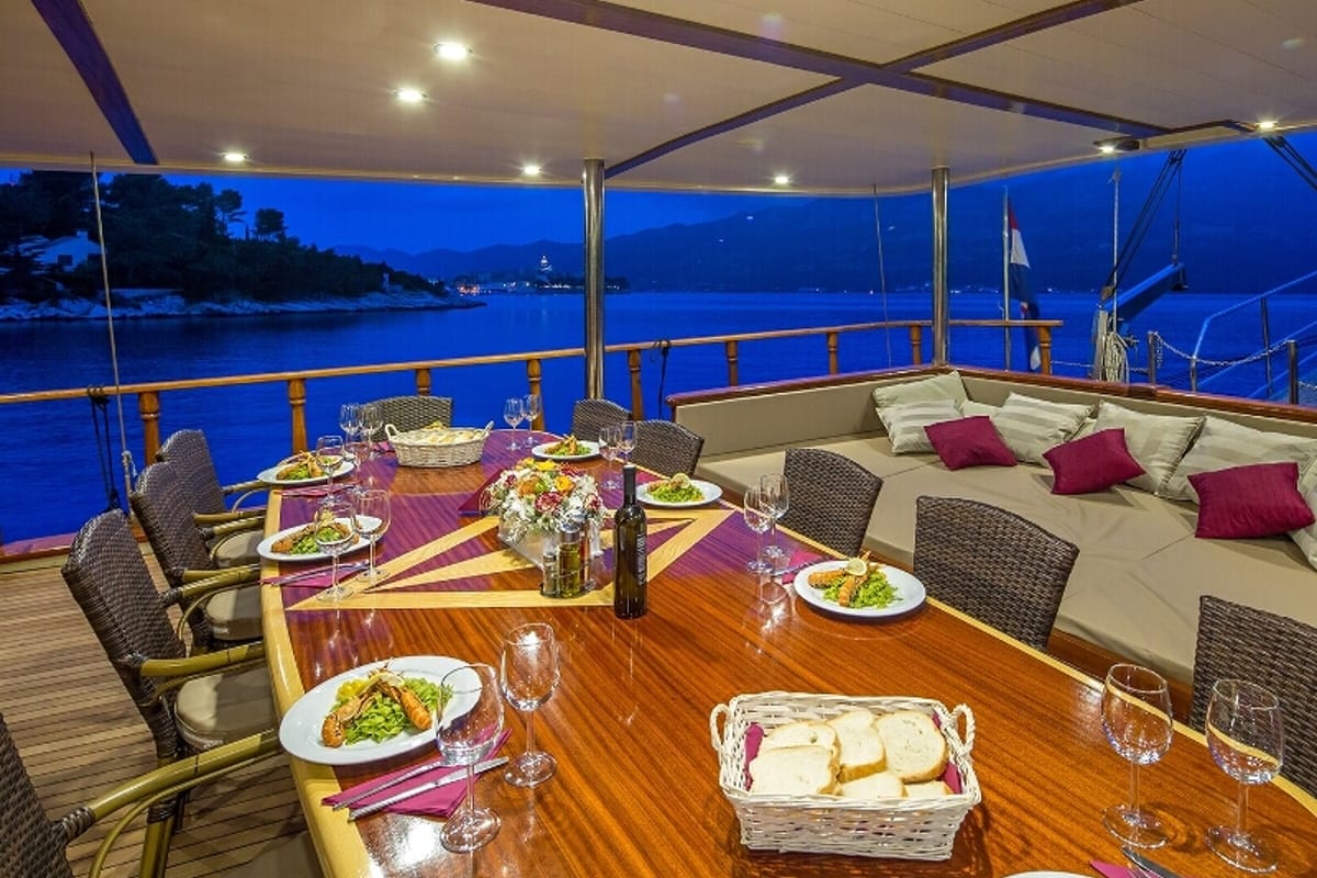 Deck of Morning Star, a Custom Made M/S Morning Star yacht at Split, Croatia