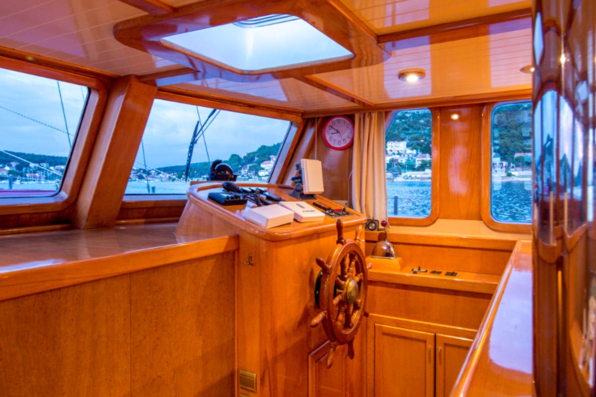 Cockpit of Morning Star, a Custom Made M/S Morning Star yacht at Split, Croatia