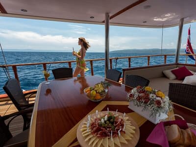 Deck of Morning Star, a Custom Made M/S Morning Star yacht at Split, Croatia