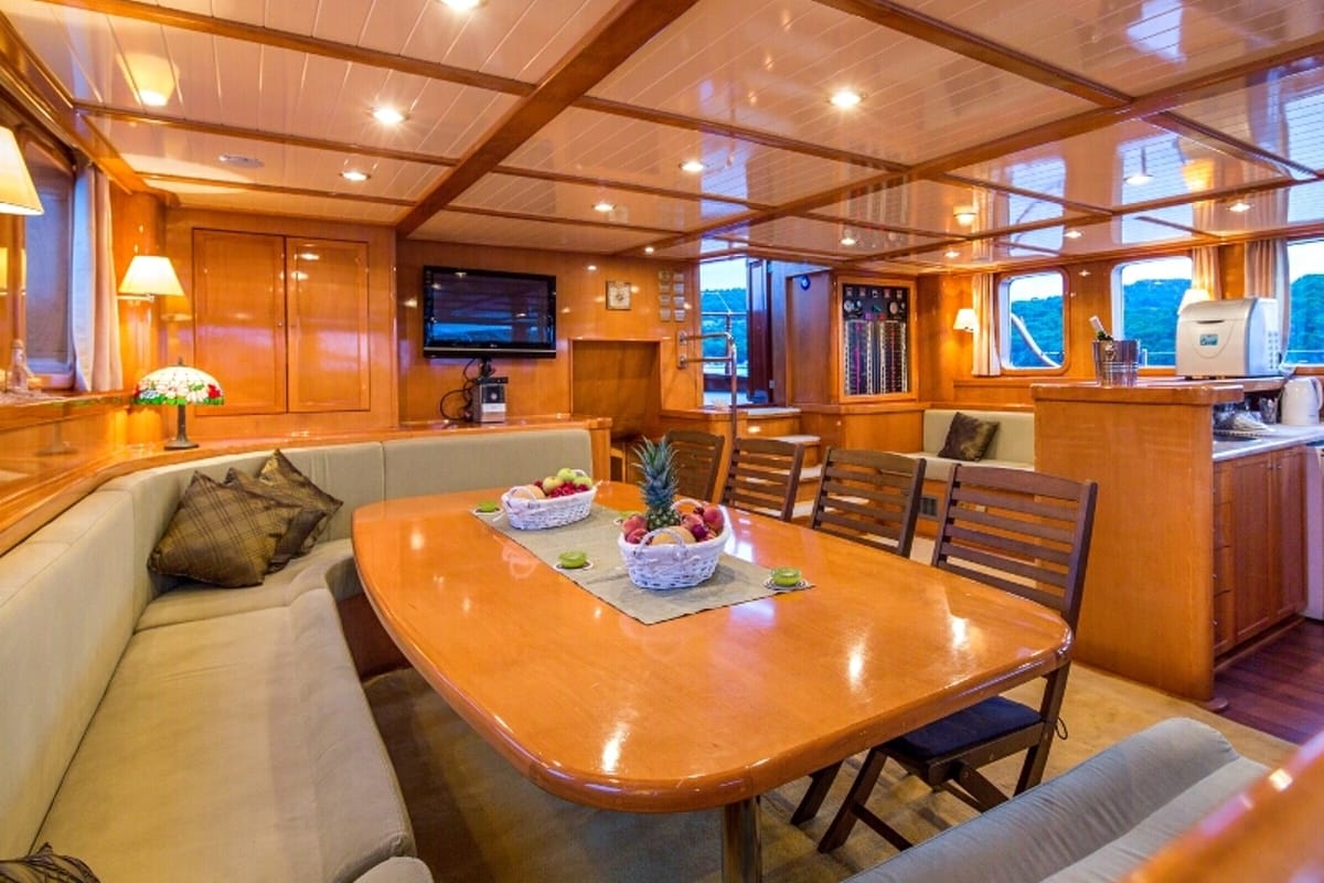 Salon of Morning Star, a Custom Made M/S Morning Star yacht at Split, Croatia