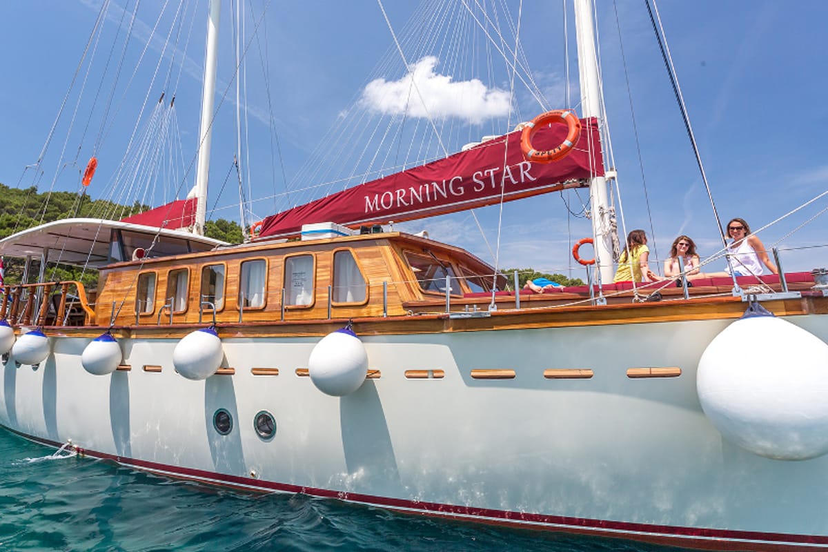 Exterior view of Morning Star, a Custom Made M/S Morning Star yacht at Split, Croatia