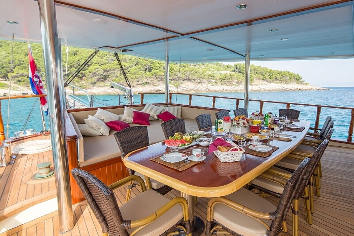 Deck of Morning Star, a Custom Made M/S Morning Star yacht at Split, Croatia