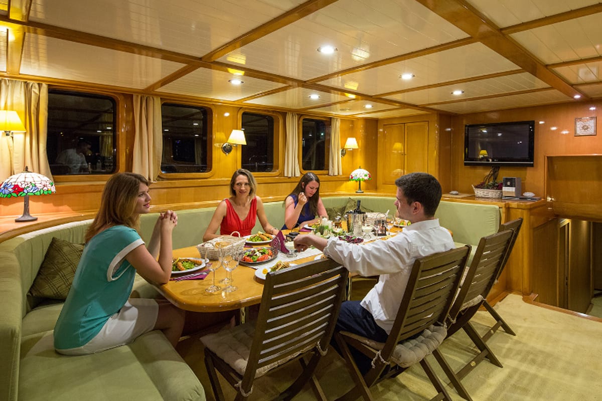 Salon of Morning Star, a Custom Made M/S Morning Star yacht at Split, Croatia