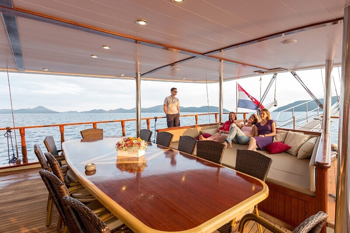Deck of Morning Star, a Custom Made M/S Morning Star yacht at Split, Croatia