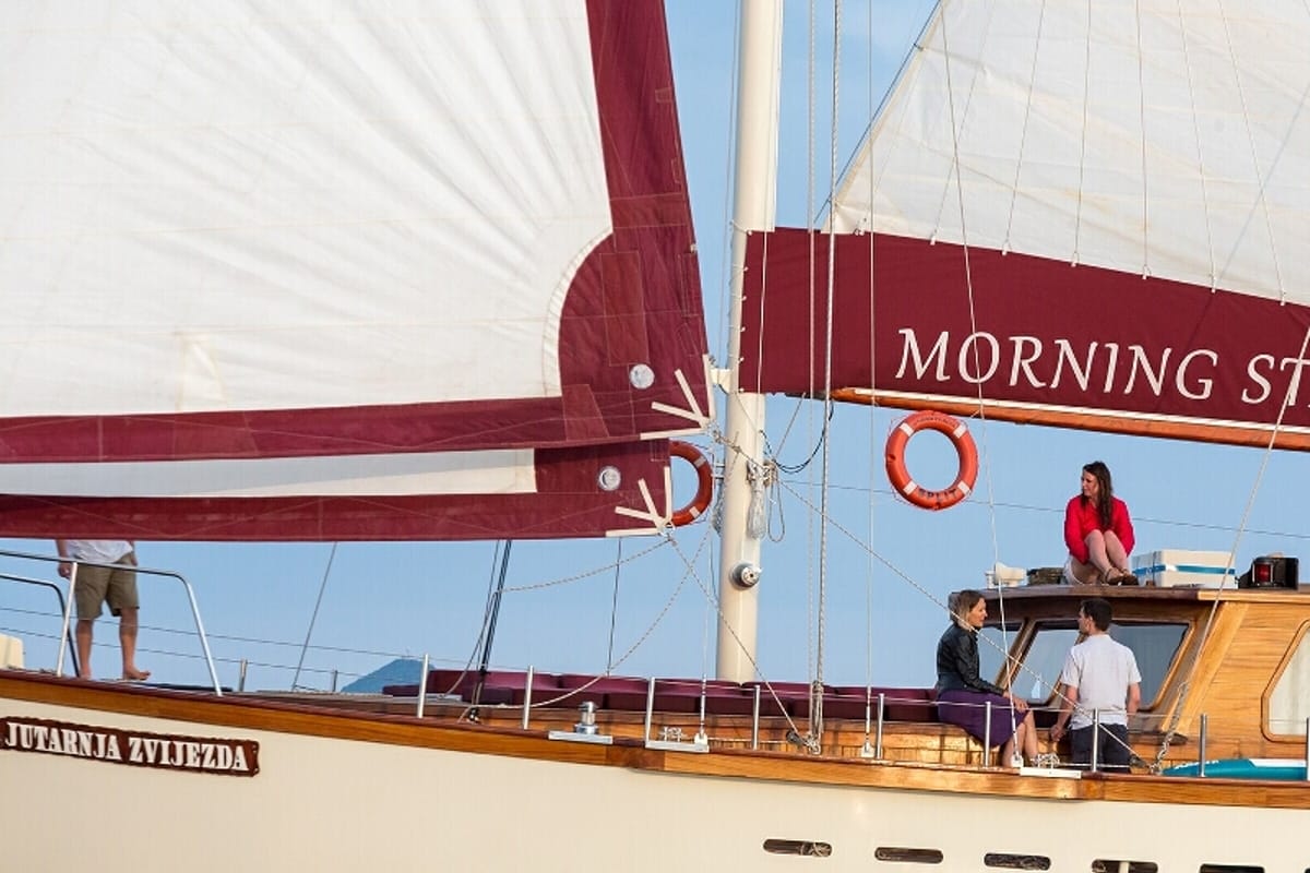 Deck of Morning Star, a Custom Made M/S Morning Star yacht at Split, Croatia