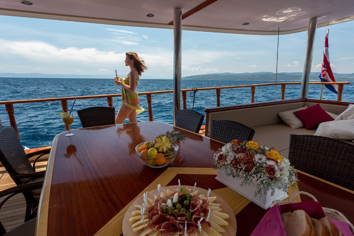 Deck of Morning Star, a Custom Made M/S Morning Star yacht at Split, Croatia