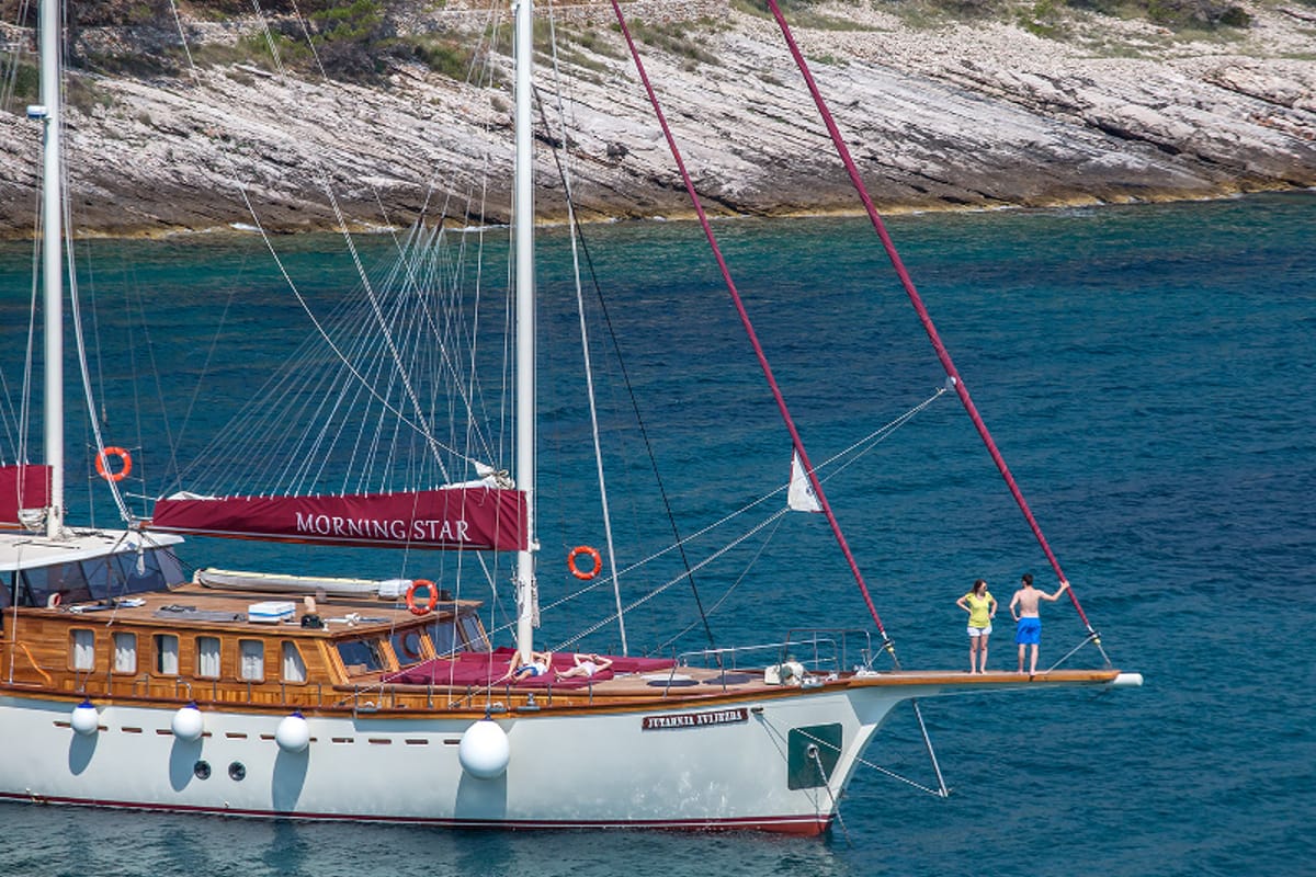 Exterior view of Morning Star, a Custom Made M/S Morning Star yacht at Split, Croatia