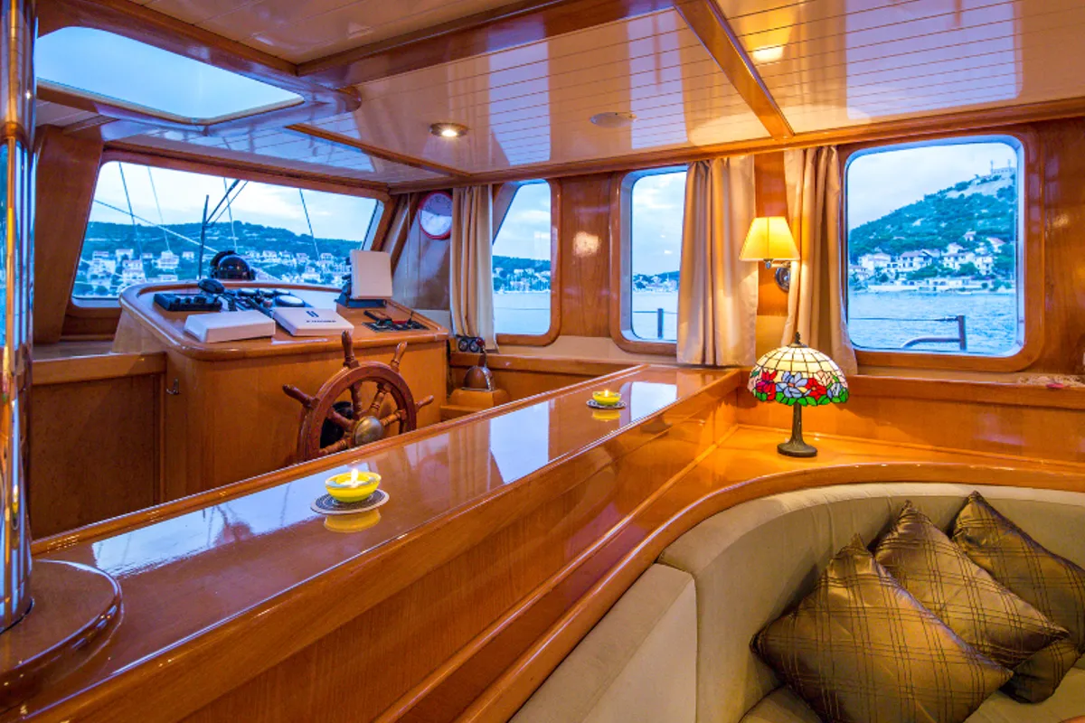 Cockpit of Morning Star, a Custom Made M/S Morning Star yacht at Split, Croatia