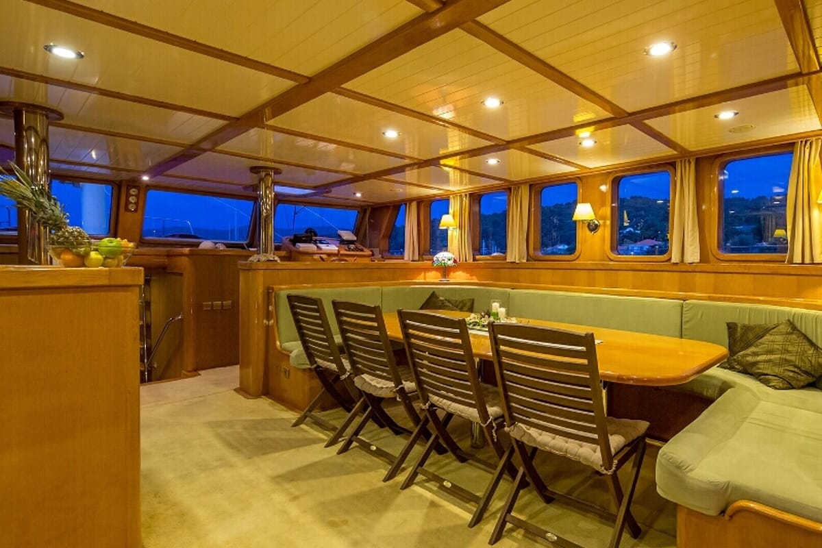 Salon of Morning Star, a Custom Made M/S Morning Star yacht at Split, Croatia