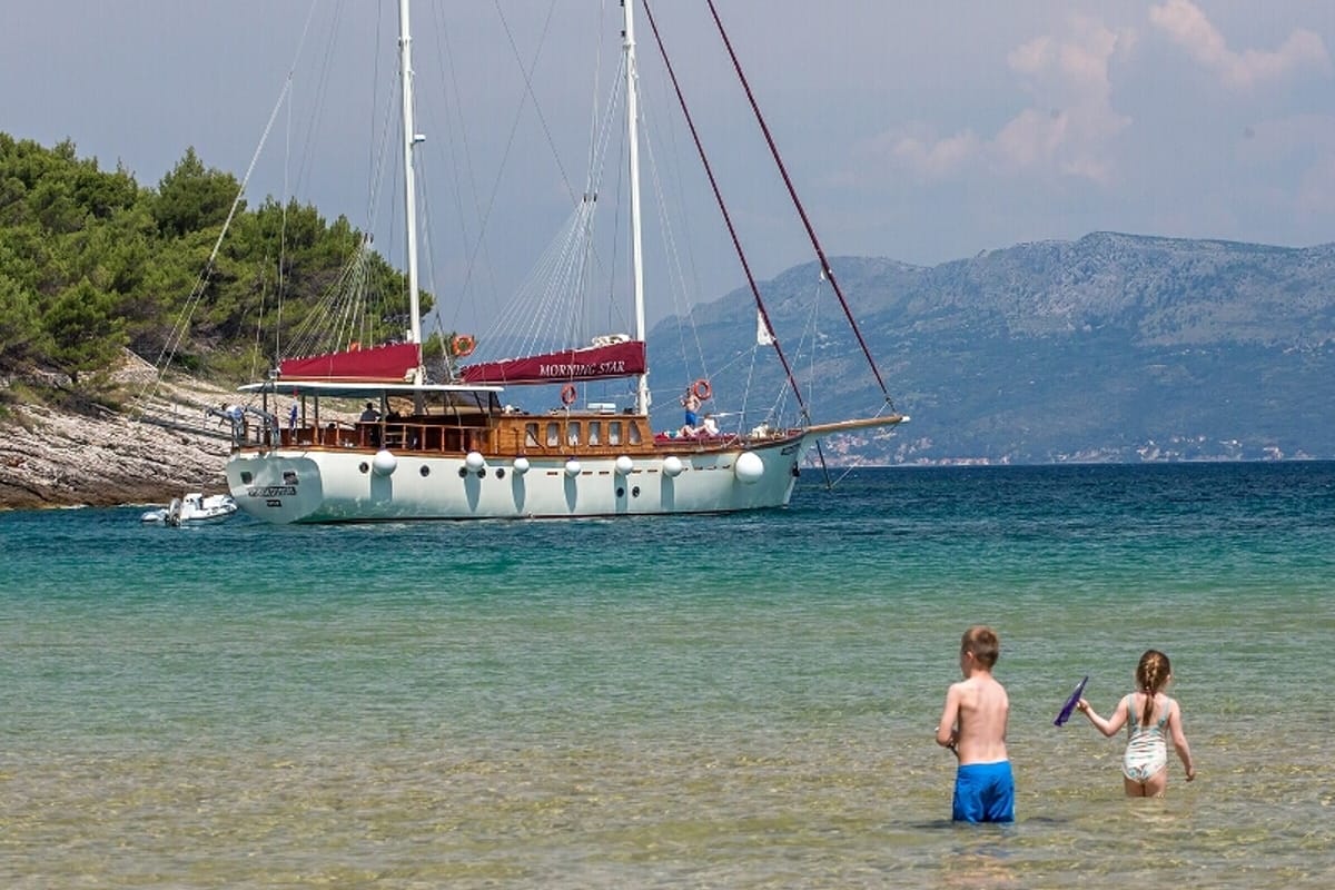 Exterior view of Morning Star, a Custom Made M/S Morning Star yacht at Split, Croatia