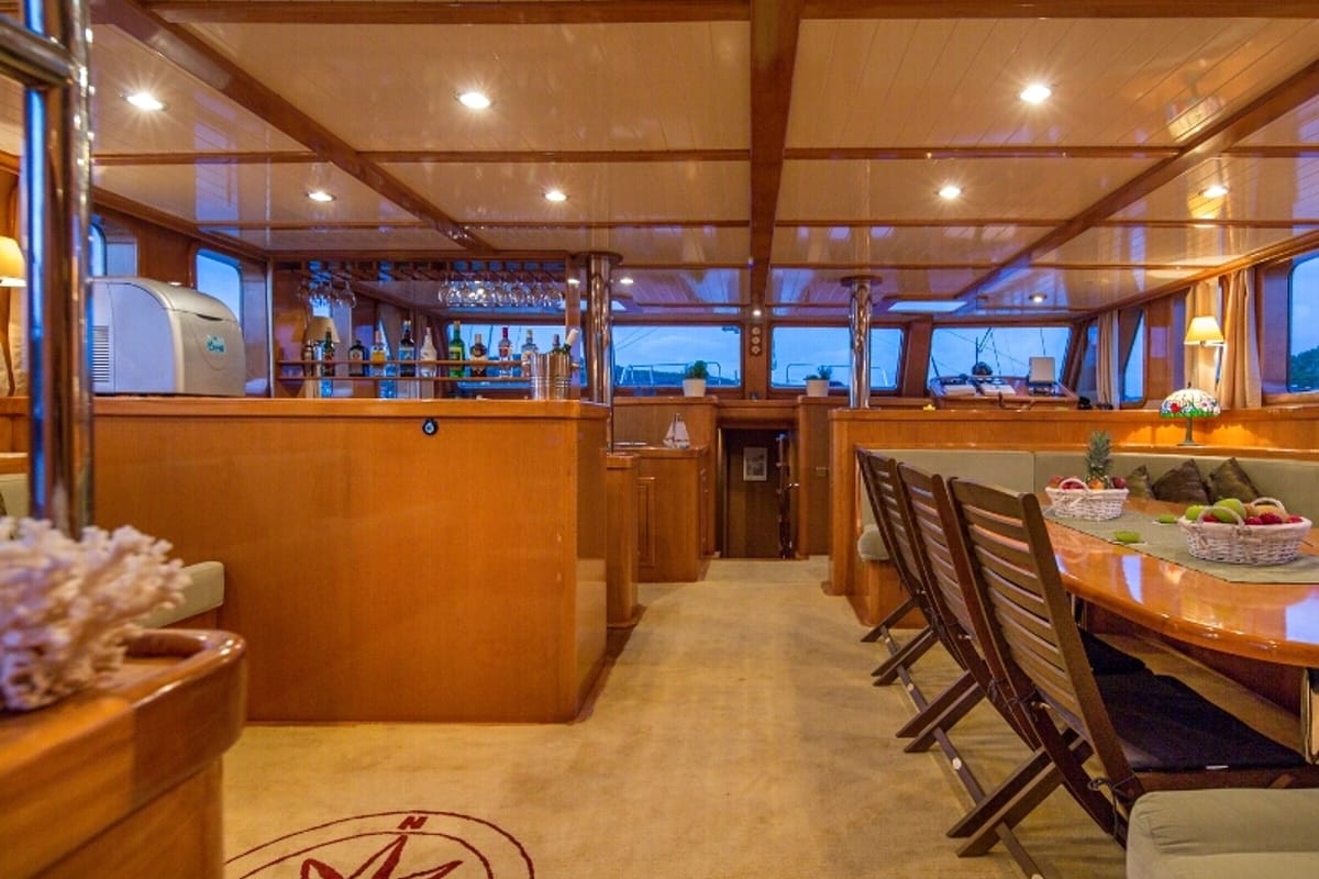 Salon of Morning Star, a Custom Made M/S Morning Star yacht at Split, Croatia