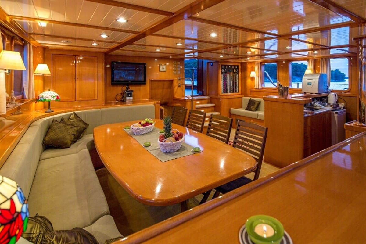 Salon of Morning Star, a Custom Made M/S Morning Star yacht at Split, Croatia