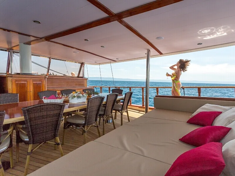 Deck of Morning Star, a Custom Made M/S Morning Star yacht at Split, Croatia