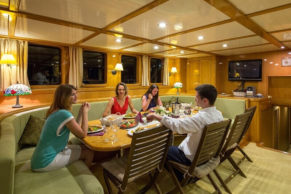 Salon of Morning Star, a Custom Made M/S Morning Star yacht at Split, Croatia
