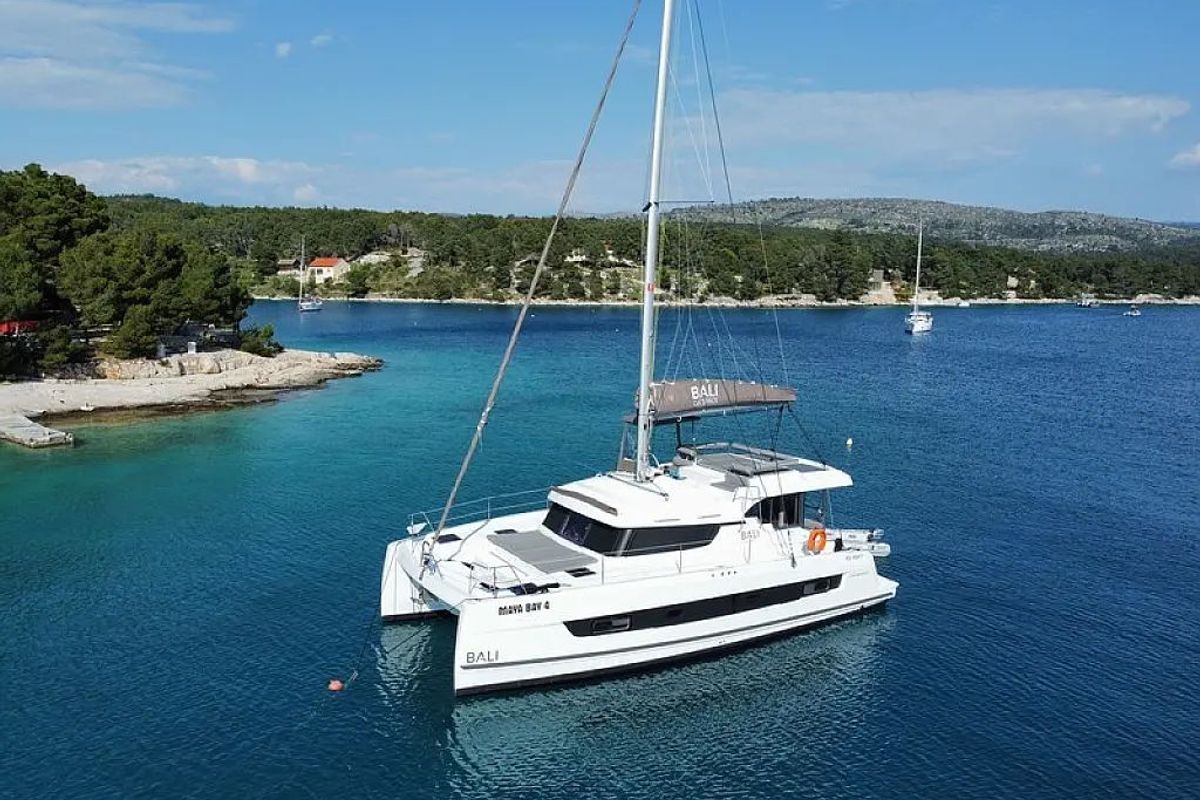 Exterior view of Maya Bay 4, a Bali Catspace catamaran at Grad Kaštela, Croatia