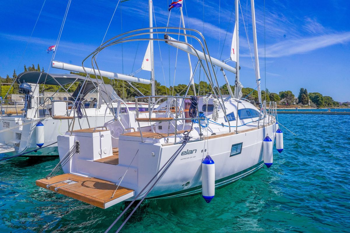 Exterior view of Micky, a Elan Impression 40.1 sailboat at Grad Pula, Croatia