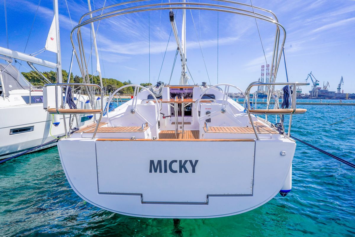 Exterior view of Micky, a Elan Impression 40.1 sailboat at Grad Pula, Croatia