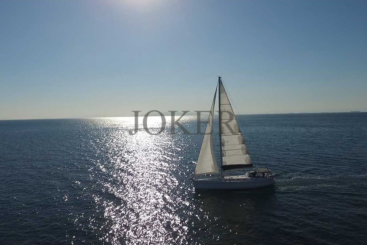 Exterior view of Joker, a Beneteau Cyclades 50.5 sailboat at Athens, Greece