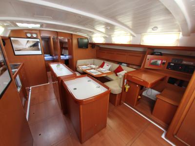 Salon of Joker, a Beneteau Cyclades 50.5 sailboat at Athens, Greece