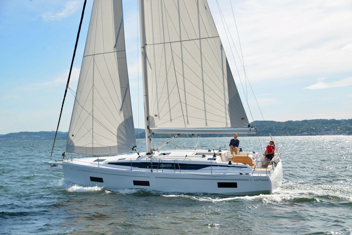 Exterior view of Kirka, a Bavaria C42 sailboat at Općina Sukošan, Croatia
