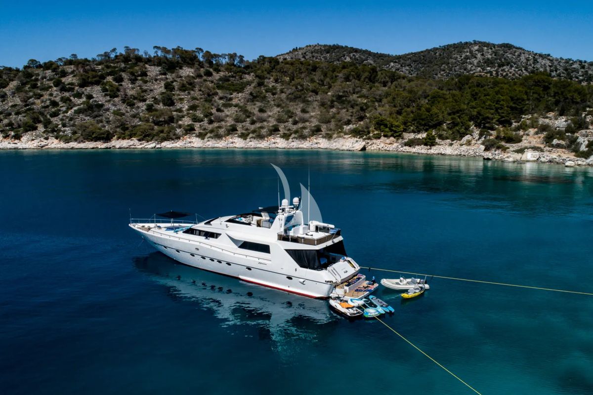 Exterior view of Wish, a Alfamarine 90 yacht at Athens, Greece