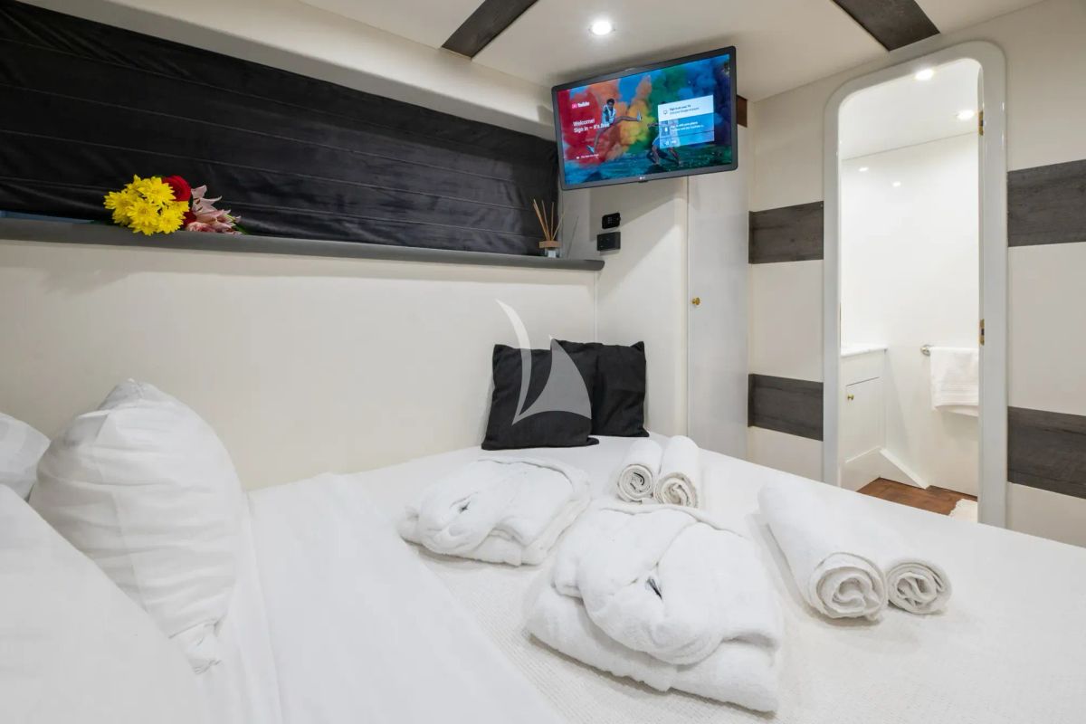 Cabin on Wish, a Alfamarine 90 yacht at Athens, Greece