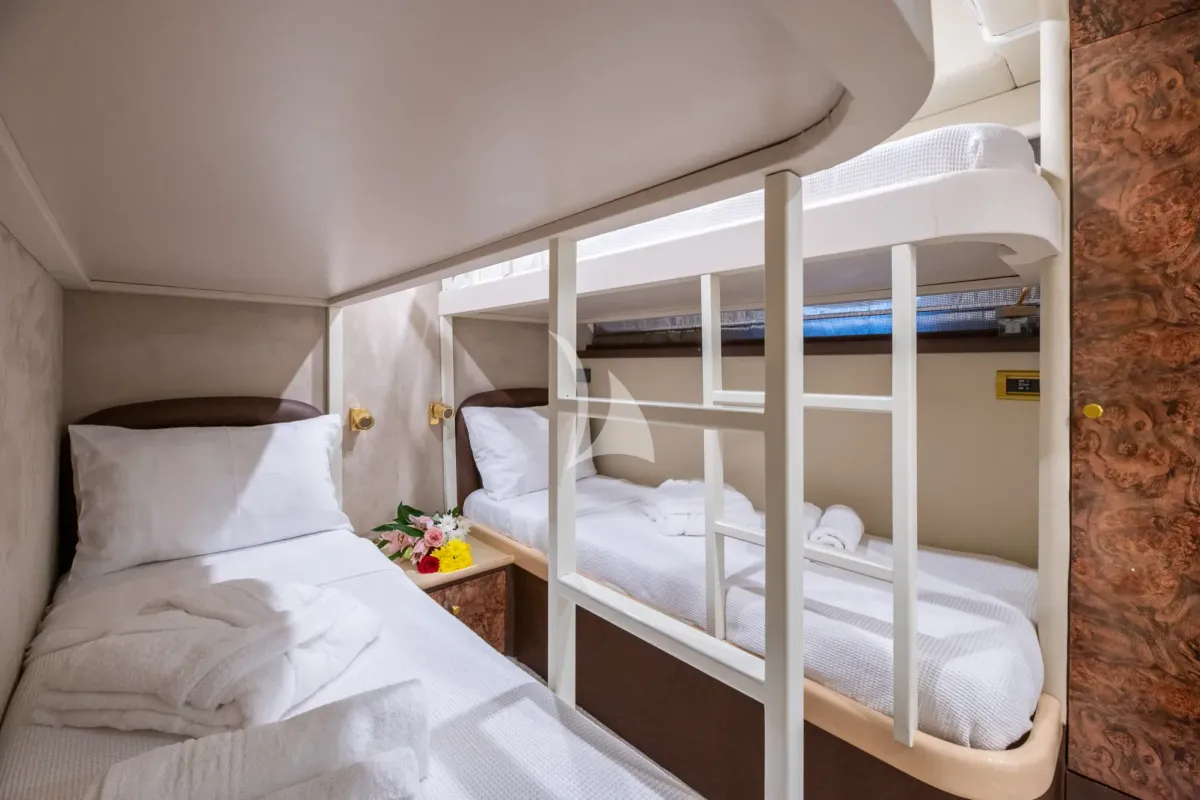 Cabin on Wish, a Alfamarine 90 yacht at Athens, Greece