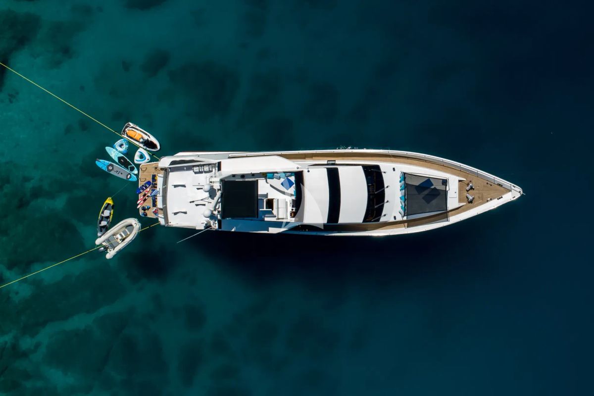 Exterior view of Wish, a Alfamarine 90 yacht at Athens, Greece