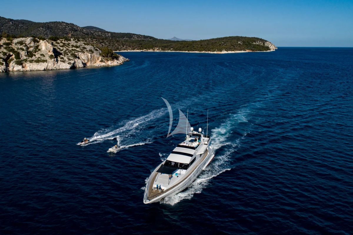 Exterior view of Wish, a Alfamarine 90 yacht at Athens, Greece
