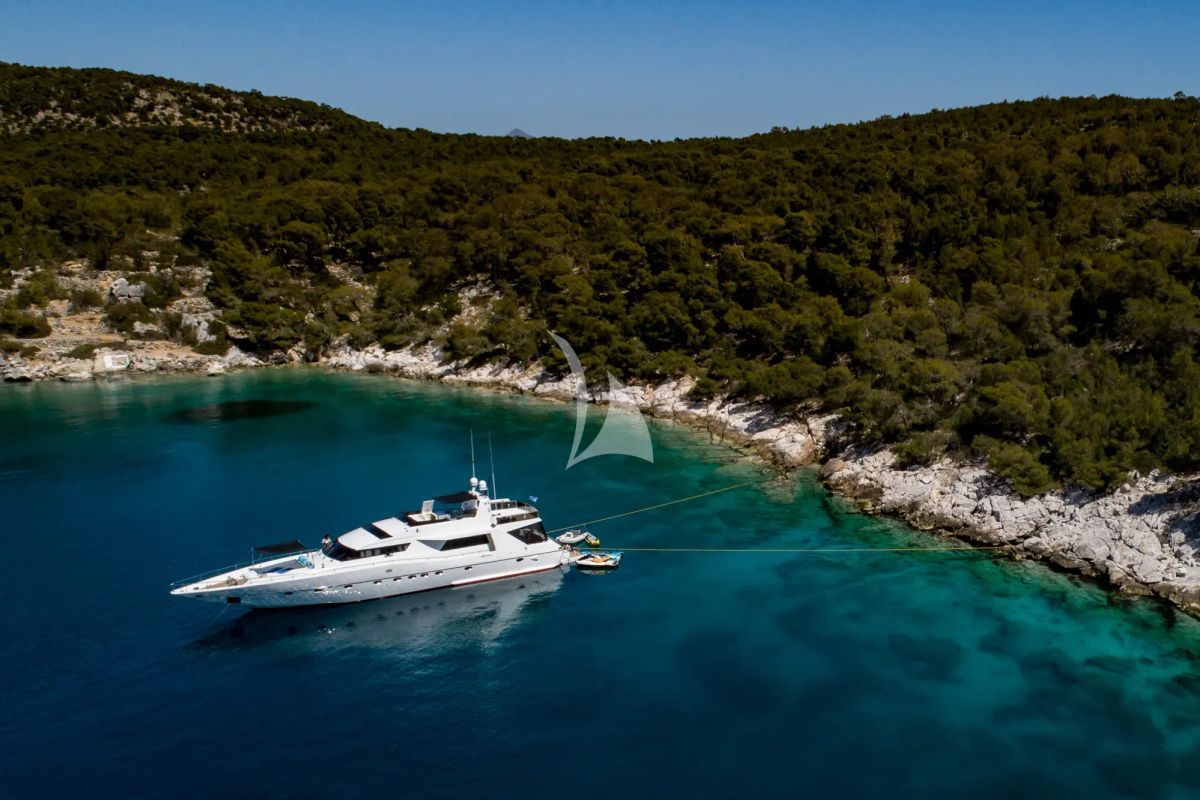 Exterior view of Wish, a Alfamarine 90 yacht at Athens, Greece