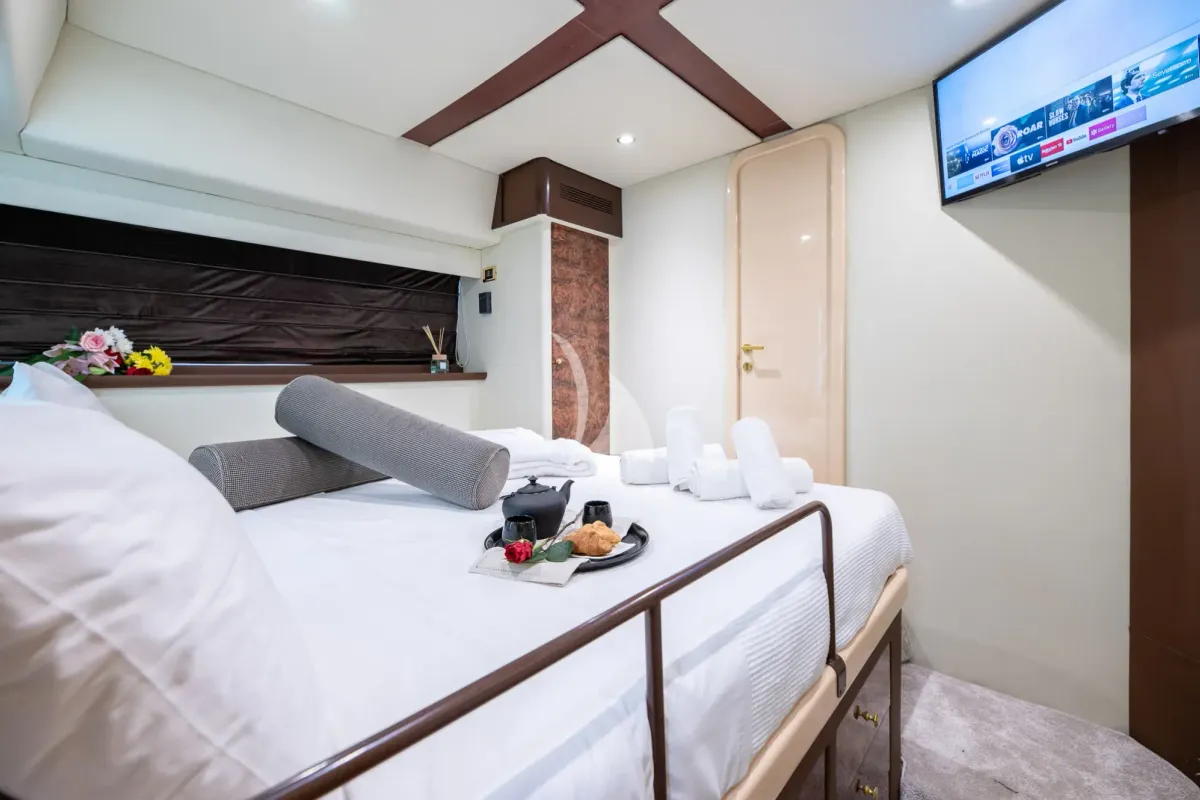Cabin on Wish, a Alfamarine 90 yacht at Athens, Greece