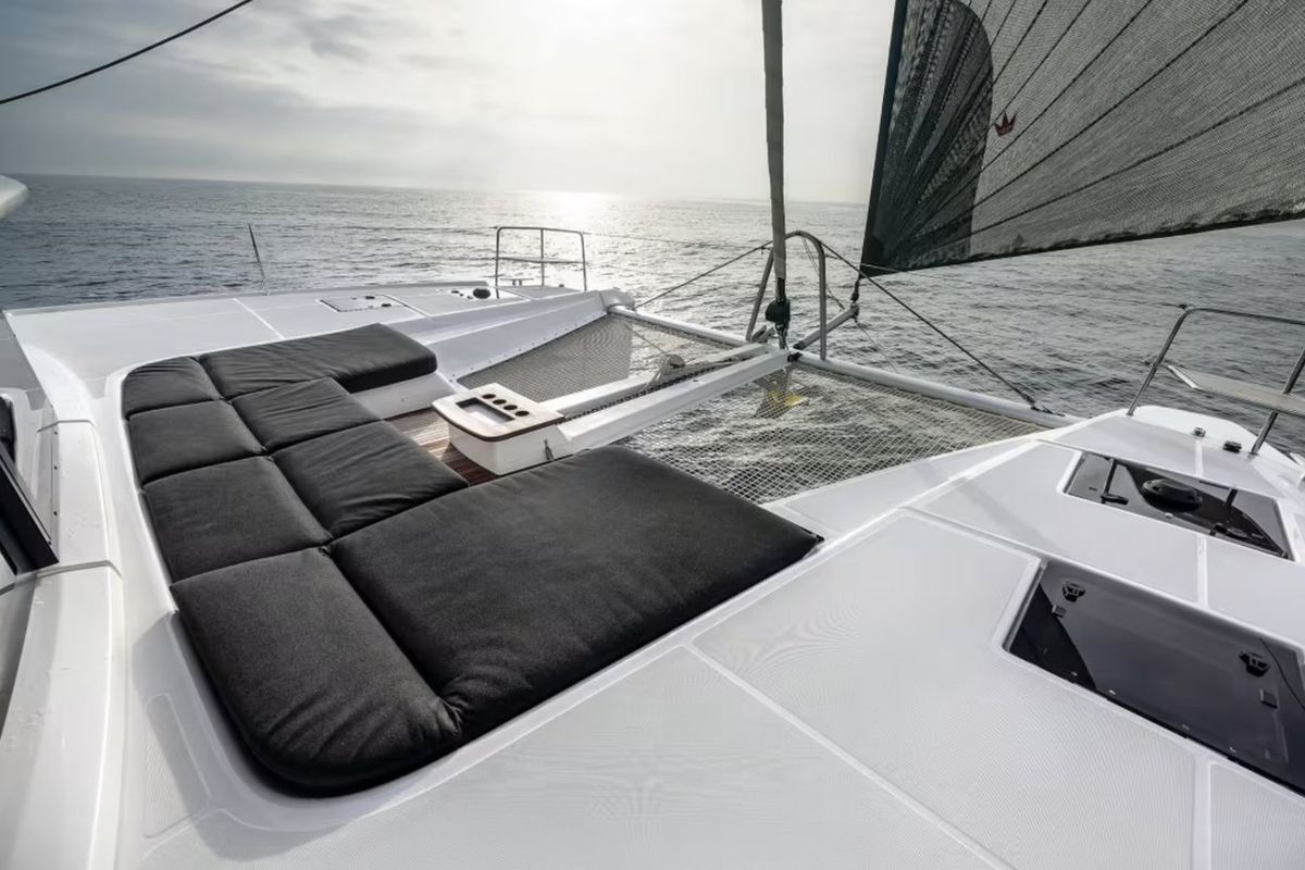 Deck of Arctic Dream, a Lagoon 51 catamaran at Tromsø, Norway
