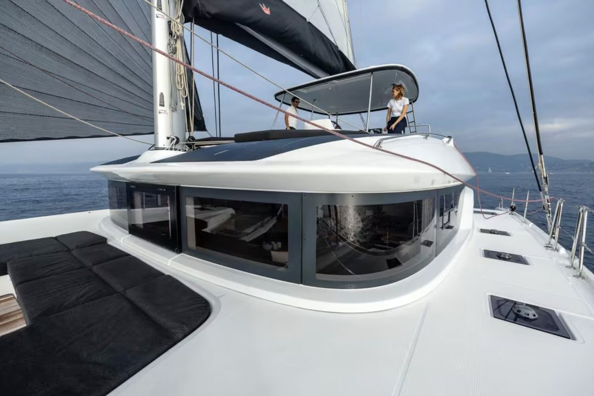 Deck of Arctic Dream, a Lagoon 51 catamaran at Tromsø, Norway