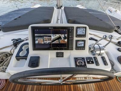 Cockpit of Arctic Dream, a Lagoon 51 catamaran at Tromsø, Norway