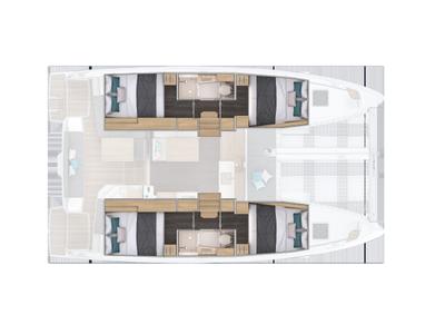 Floor plan of Stella, a Lagoon 38 catamaran at Općina Rogoznica, Croatia