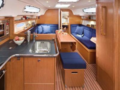 Galley of Pleiades, a Bavaria 35 Cruiser sailboat at Fisksätra, Sweden