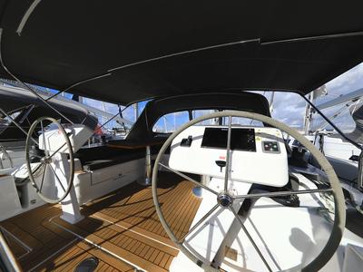 Cockpit of Poseidon, a Hanse Yachts Hanse 508 sailboat at Grad Biograd na Moru, Croatia
