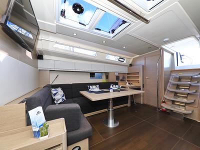 Salon of Poseidon, a Hanse Yachts Hanse 508 sailboat at Grad Biograd na Moru, Croatia