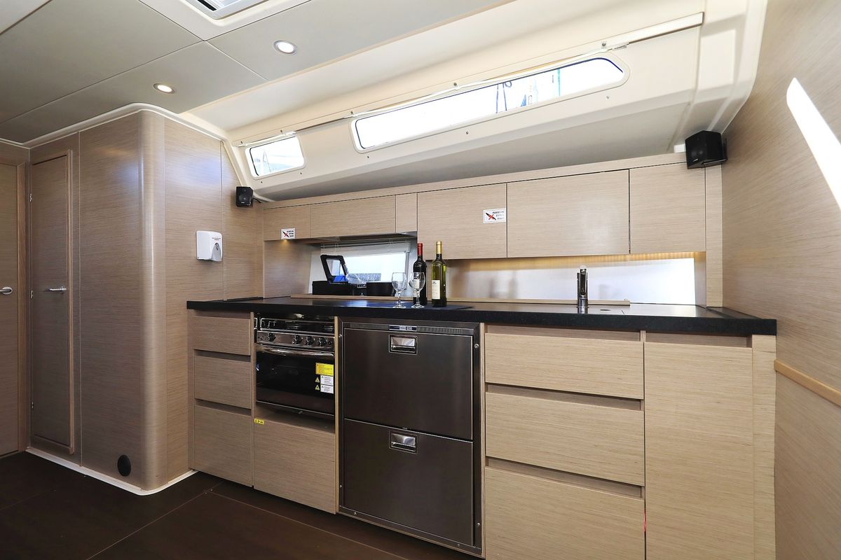 Galley of Poseidon, a Hanse Yachts Hanse 508 sailboat at Grad Biograd na Moru, Croatia