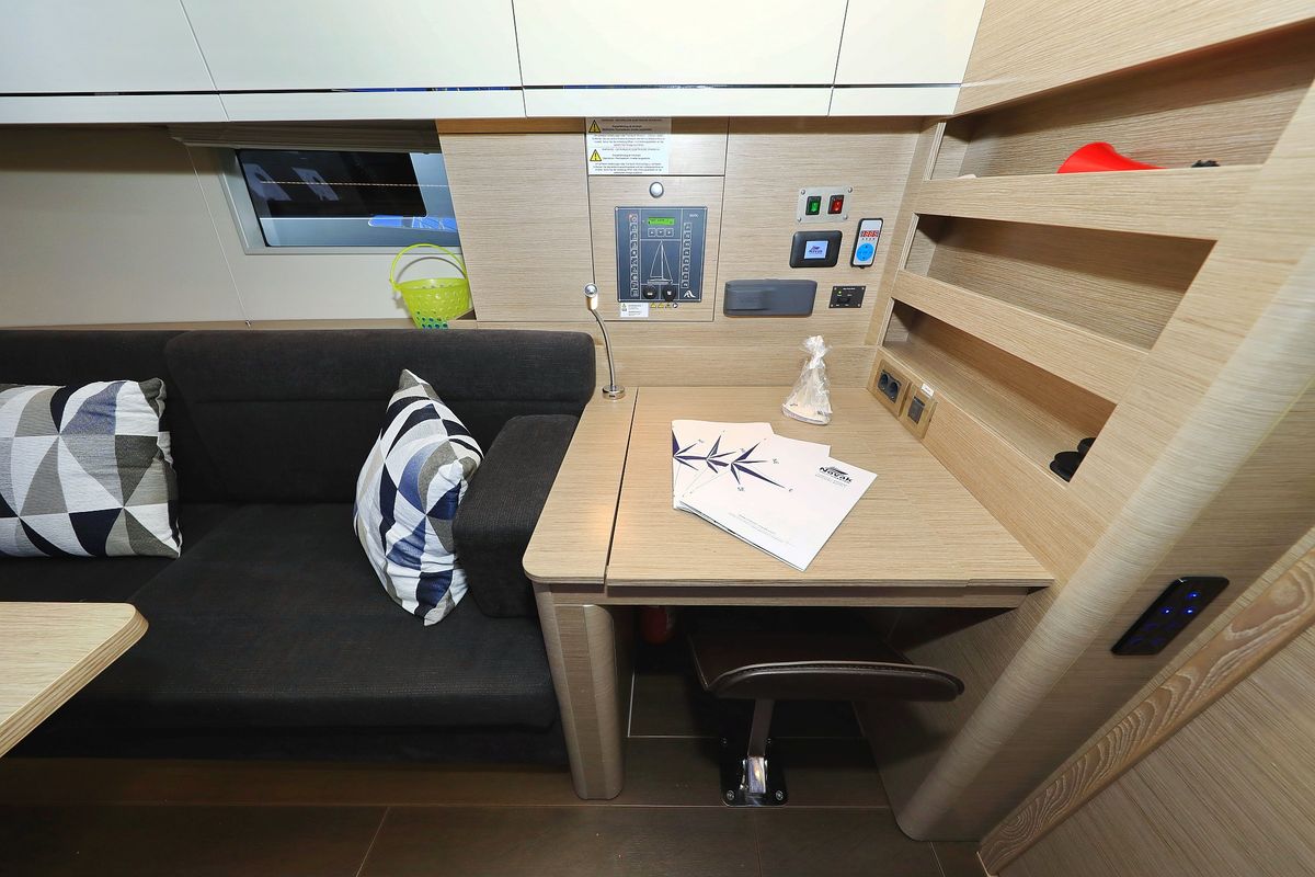 Salon of Poseidon, a Hanse Yachts Hanse 508 sailboat at Grad Biograd na Moru, Croatia